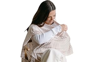 Solly Baby Nursing Cover, Ultra-Breathable, Lightweight Breastfeeding Cover-Up, Buttery-Soft Fabric, Universal Fit, Postpartum Essentials, Newborn Must Haves, Candy Stripe