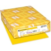 Astrobrights Color Cardstock, 65 lb Cover Weight, 8.5 x 11, Solar Yellow, 250/Pack