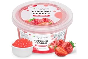 Tea Zone [1 Pound] Strawberry Popping Pearls, Bursting Pearls for Teas, Shakes, Smoothies, Dessert Toppings