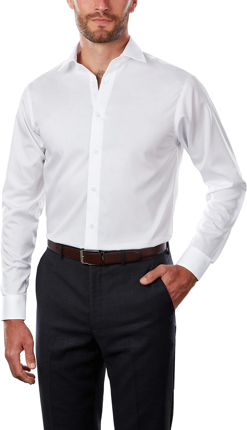 Calvin Klein Men's Dress Shirt Regular Fit Non Iron Herringbone at  Men’s Clothing store