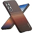 pitaka for S25 Plus Case, 6.6 Inch, Compatible with MagSafe, Slim & Light Samsung Galaxy S25 Plus Case, 1500D Aramid Fiber Made [Tactile Woven Case - Sunset]