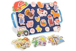 CHEFAN Felt/Flannel Board Story Set of 4, PRECUT Felt Pieces for Preschool Toddlers Circle Time,Old McDonald Had a Farm, This Old Man, Twinkle Twinkle Little Star, Row Row Row Your Boat