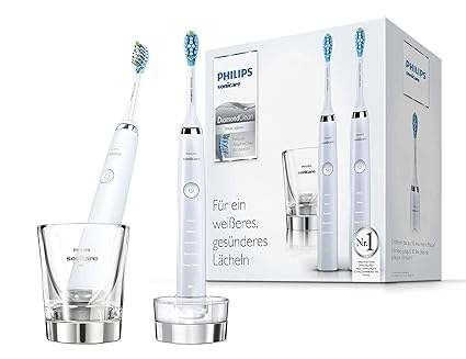 Philips Sonicare DiamondClean Elektrische Zahnbürste Doppelpack HX9327/87 - 2 Schallzahnbürsten mit 5 Putzprogrammen, Timer &