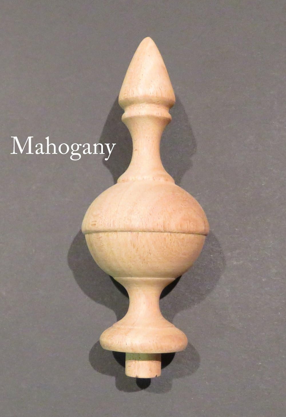 Wooden Finial Bed Post 5" Wood Choice Oak Maple Cherry Walnut or Mahogany #65 (Mahogany)