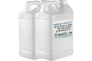kitchentoolz 2.5 Gallon Jug - F-Style HDPE with Secure Seal Lid - Heavy-Duty Storage - Used Oil Container & 2.5 Gallon Water 
