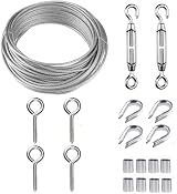 TooTaci Garden Wire Kit 15M 2mm PVC Stainless Steel Cable M5 Turnbuckle