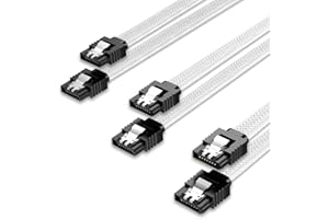 QIVYNSRY 3PACK SATA Cable III 3 Pack 6Gbps Straight HDD SDD Data Cable with Locking Latch 18 Inch for SATA HDD, SSD, CD Drive