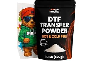 NGOODIEZ DTF Powder White 500g - DTF Transfer Hot Melt Adhesive Powder for Sublimation, Clump-Free PreTreat Powder for All Fabrics Cotton Polyester, Works with Epson L1800 XP600 DTF DTG Printers