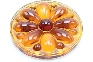 BIEYE 4PACK Daisy Daisy Flower Round Glass Jewels for Stained Glass Project of Crafting Tiffany Style Window Hangings Lampshades (36mm, Brown)