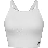 New Balance Womens Seamless Wirefree, Strappy Longline High-Neck Sports Bra with Removable Pads, Munsell White, X- Large