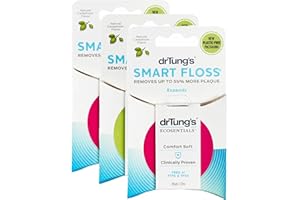 DrTung's Smart Floss - Natural, PTFE & PFAS Free Floss, Gentle on Gums, Expands & Stretches, BPA Free Floss - Natural Dental Floss Cardamom Flavor (Pack of 3)