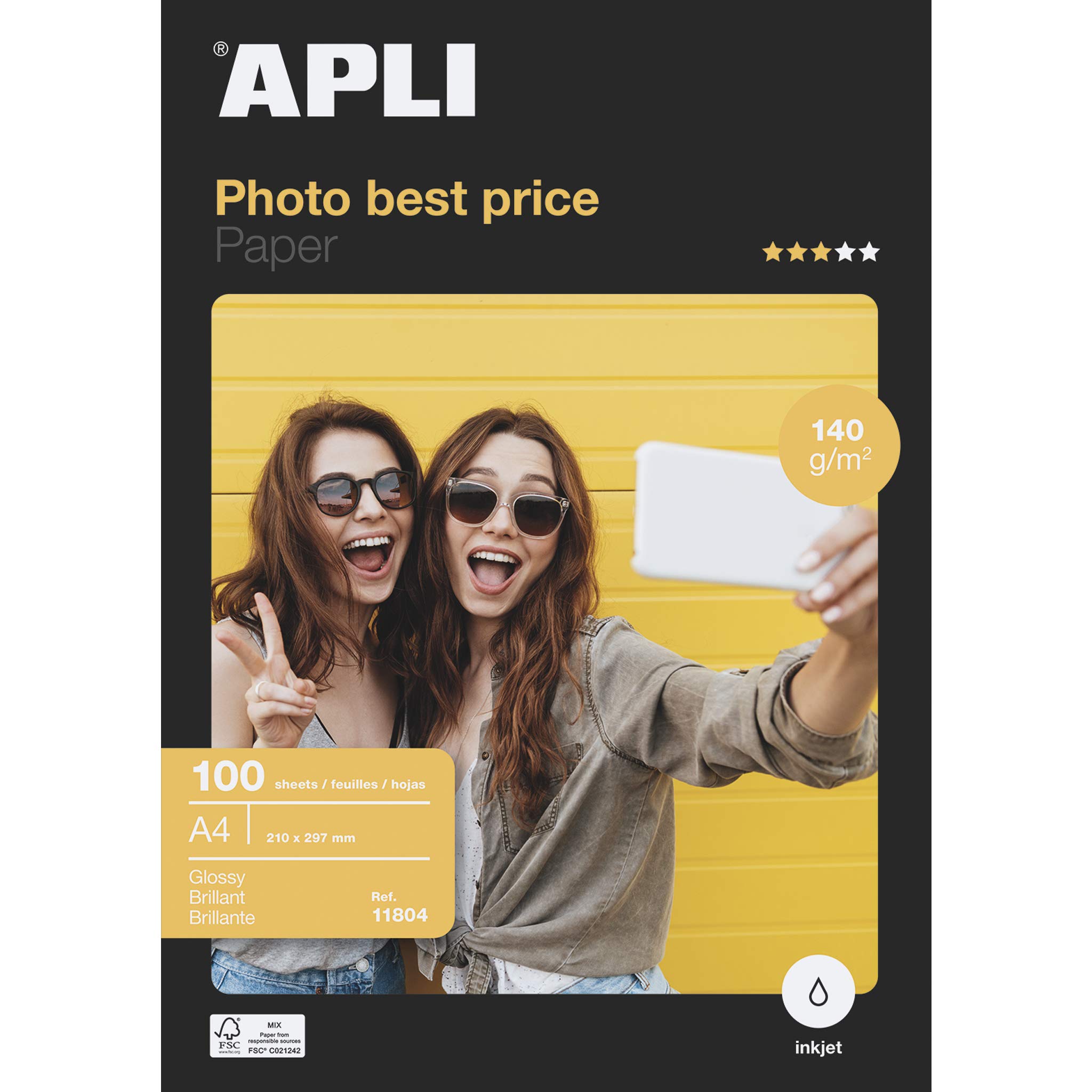 Apli - Glossy Photo Paper 140gsm - Pack of 100