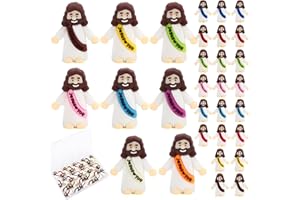 BINGCUTE 30 Pcs Little Jesus Figures, Mini Jesus Figurines in Bulk to Hide and Seek Religious Gifts Tiny Jesus Loves You Figures for Sunday School Baptism Easter Egg Fillers Stuffers Christmas Decorations