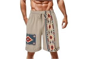 Lisgai Linen Shorts for Men Summer Soild Color Beach Shorts Elastic Waist Drawstring Outdoors Shorts Breathable Sports Shorts