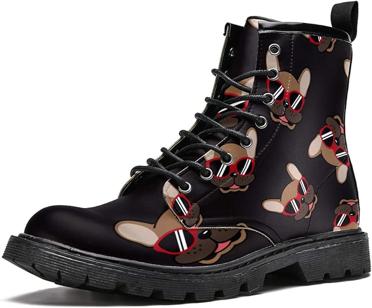 MAPOLO Boots for Women Cool French Bulldog Wear Glasses
