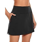 CRZ YOGA Womens Skirt Golf Tennis Skirts with Zip Pockets Stretch Lightweight Casual Athletic Running Skorts