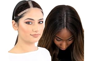 MILANO COLLECTION LaceTop Grip Comfort Band for Toppers Hair & Wiglets, NonSlip, Glueless Velvet Wig Band for Large Base Hairpieces, Adjustable Top Grip for Hair Topper & Wigs, Brown, Large