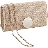 MACLLYN Natural Straw Woven Clutch Purse, Summer Beach Bag Wallet