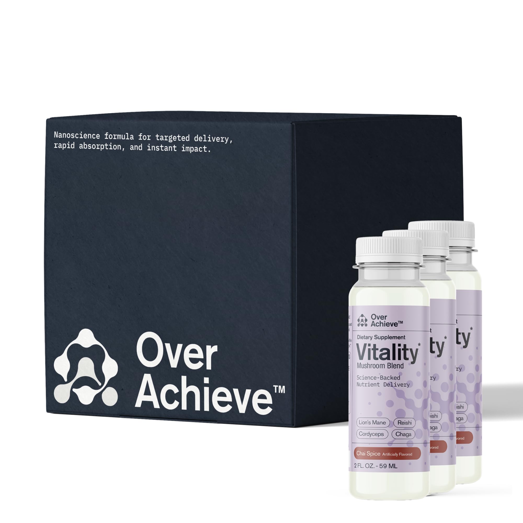 Photo 1 of Supplement Variety Pack with Advanced Nanoscience Technology, 3 Pack, Stress Calming Relax Drink, Sleep Aid Drink, Mushroom Supplement Drink, 2 oz Shot