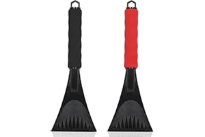 EcoNour Windshield Ice Scraper for Car | 2 Pack Scraper to Remove Snow, Frost, and Ice | Ice Crusher for Car Window with Foam Handle for Perfect Grip | Ice Removal Accessories