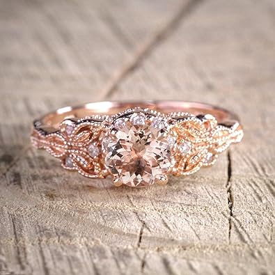 Begrenzte Zeit Rund Verkauf 1 25 Karat Pfirsich Rosa Morganit Morganit Und Verlobung Diamant Ring In 10 K Rose Gold Schmuck Amazon De Schmuck