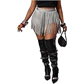 WDIRARA Women's Plus Size PU Leather Shorts High Waisted Tassel Trim Party Club Fringes Shorts Cowgirl