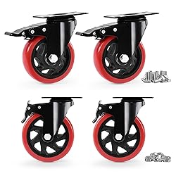Caster Wheels, Heavy Duty 5 Inch Casters Set of