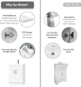 BELOFAY 500mm Floor Standing Vanity Unit with Basin Crawley White view 3