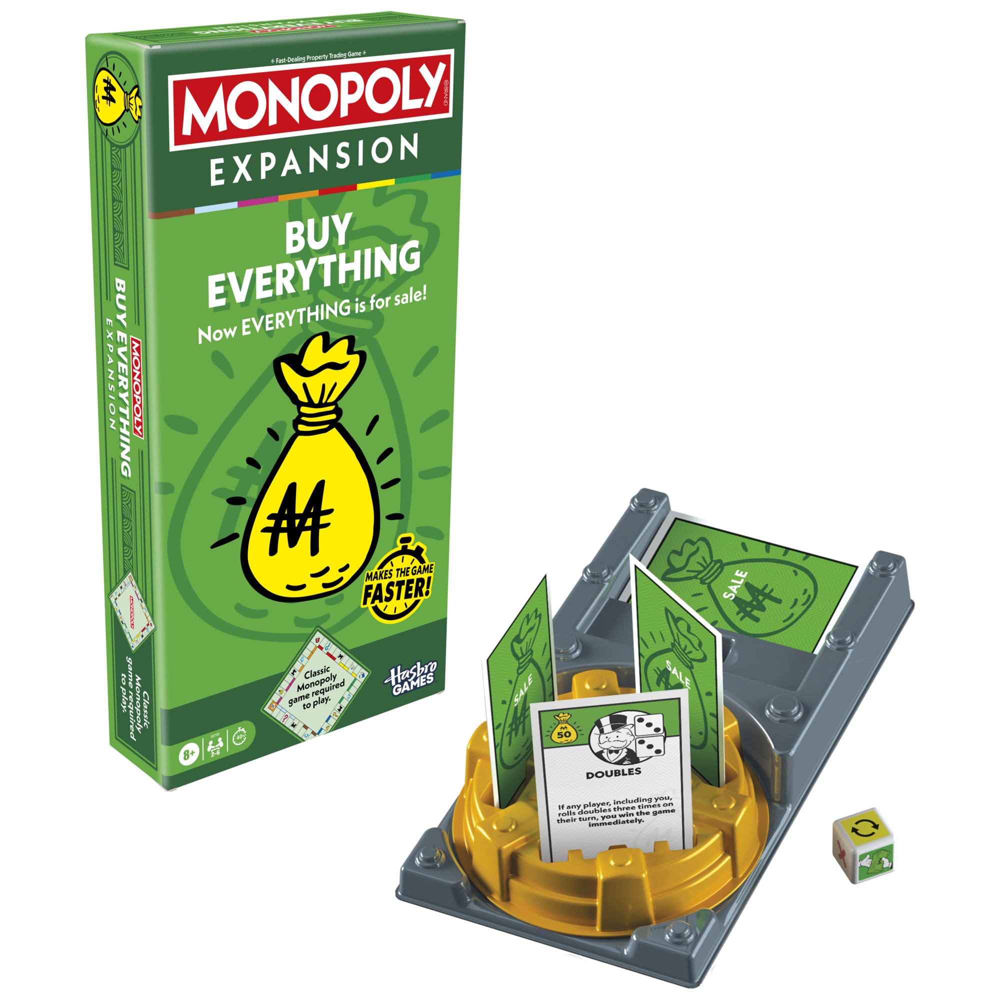 Monopoly Buy Everything Expansion | Add More Fun to Classic Monopoly Game and Play Faster | Ages 8+ | 2-6 Players | 40 Mins. | Family Board Games