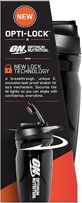 Optimum Nutrition Opti-Lock Shaker Bottle 700 ml Leak Proof Lid Flip Cap view 7