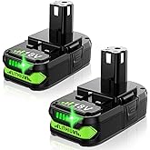 Bonadget Advanced 4Ah Battery for Ryobi 18V Battery ONE+ for Ryobi Battery 18V P102 P108 P189 PBP005 PBP006 PBP2005 P190 P197 Cordless Tool Lithium-ion 2PACK