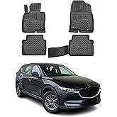 OMAC Floor Mats for Mazda CX5 CX-5 2017-2025 Car Mats All Weather 3D Custom Fit Rubber Mat Waterproof Odorless TPE Floor Liners Laser Measured Non-Slip (Black)