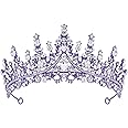 TOBATOBA Tiaras for Women, Dark Purple Tiara Crowns for Women, Wedding Tiara for Bride Queen Crown, Royal Princess Quinceanera Headpieces for Birthday Prom Pageant Halloween Cosplay Accessories