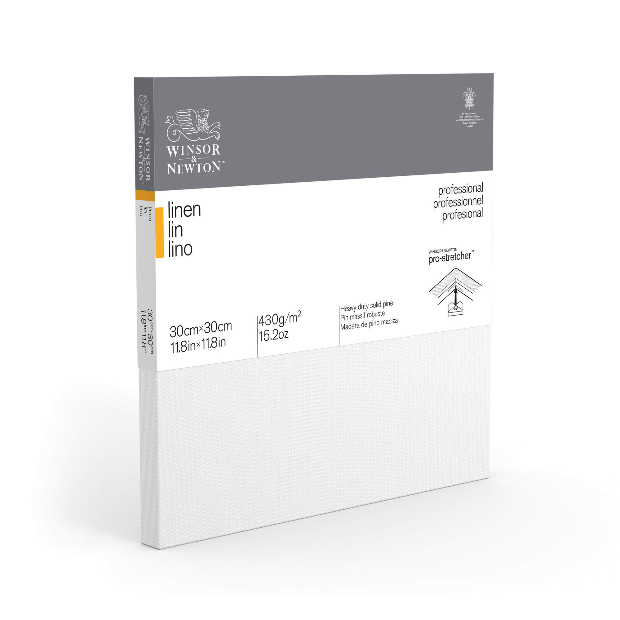 Winsor & Newton 6204001 Professional Canvas Stretcher Frame, 465 g/m², Triple Primed, Medium Grit, Ideal for Oil and Acrylic Paints - 100 x 100 cm