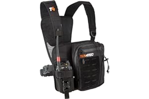 Ten4Tec Single Radio Harness – Adjustable Chest Rig for Outdoor Technicians, Wildland Firefighters, Search & Rescue, Linemen,