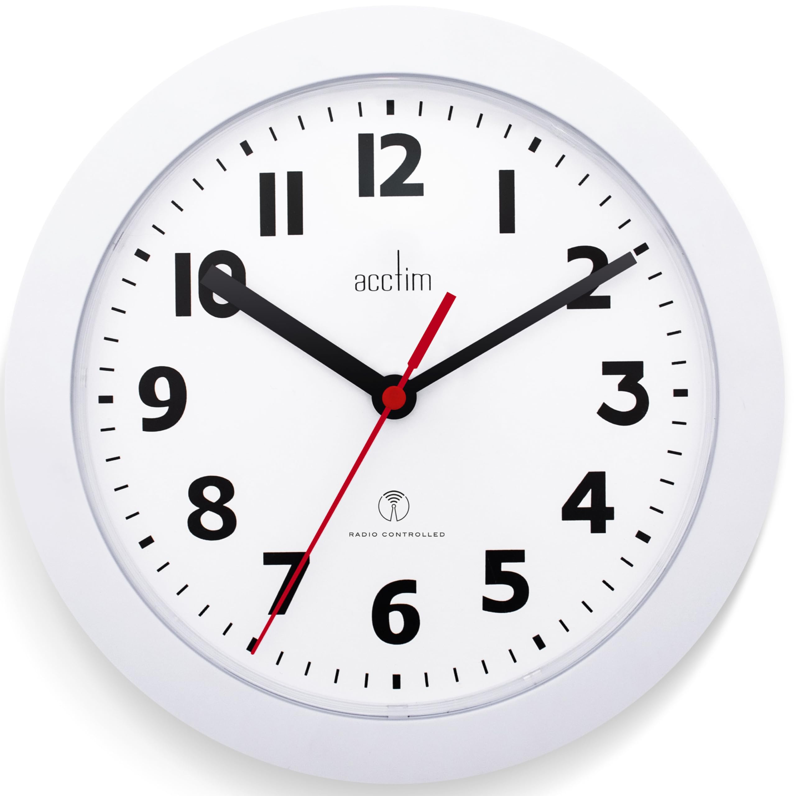 Acctim Parona Radio Controlled Wall Clock 23cm Diameter (White)