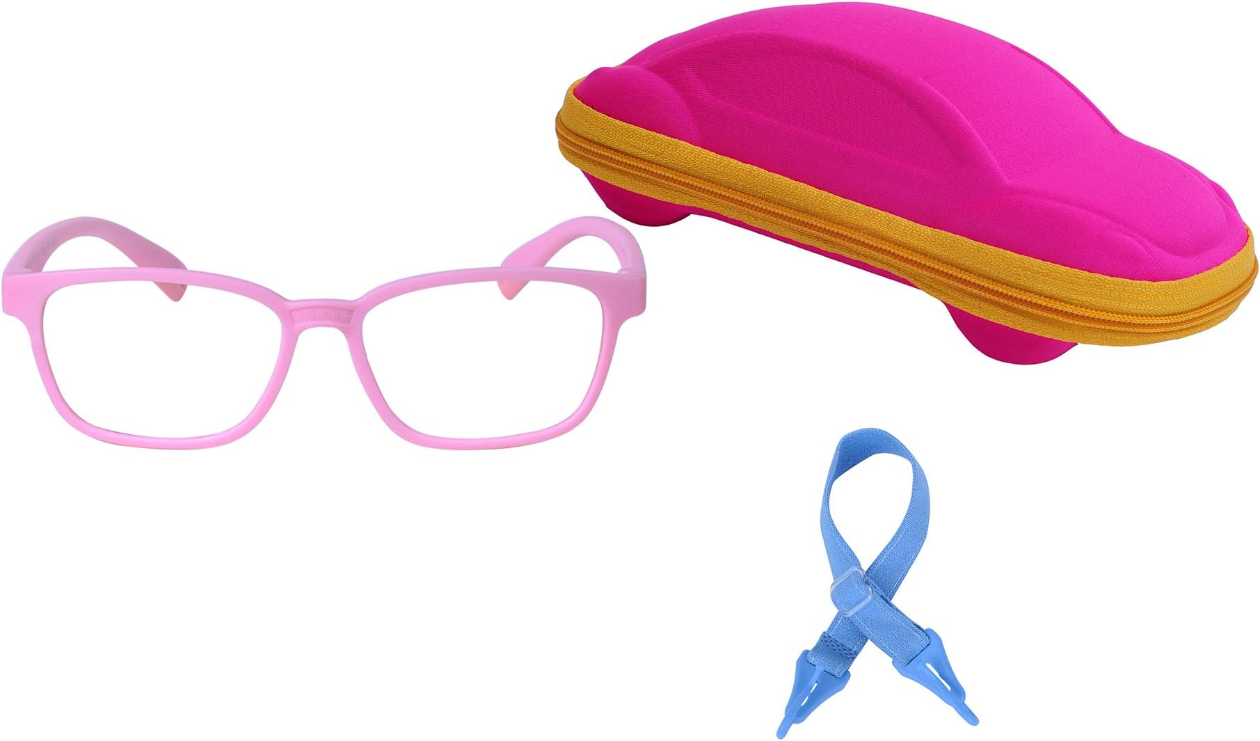JoXiGo Blue Light Blocking Glasses for Kids Boys Girls Unbreakable Frame with Adjustable Strap + Case + Cleaning Cloth