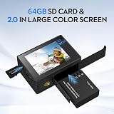 Yolansin 4K 30FPS Action Camera w/ 64GB SD Card, 20MP Underwater Sport Cam, 40M view 3
