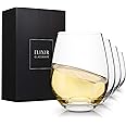 Stemless Wine Glasses - Hand Blown, Red White Wine Glasses Set of 4 - Premium Crystal Stemless Wine Glasses - Wine Tasting, W