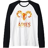 Aries Zodiac Sign Spring Fire Sign Iridescent Aries Raglan Baseball Tee