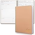 Beautiful Meeting Notebook For Work Organization - Easily Take Notes And Keep Agendas on Track - The Perfect Office Planner Supplies for Women & Men to Professionally Manage Business Projects - Pink