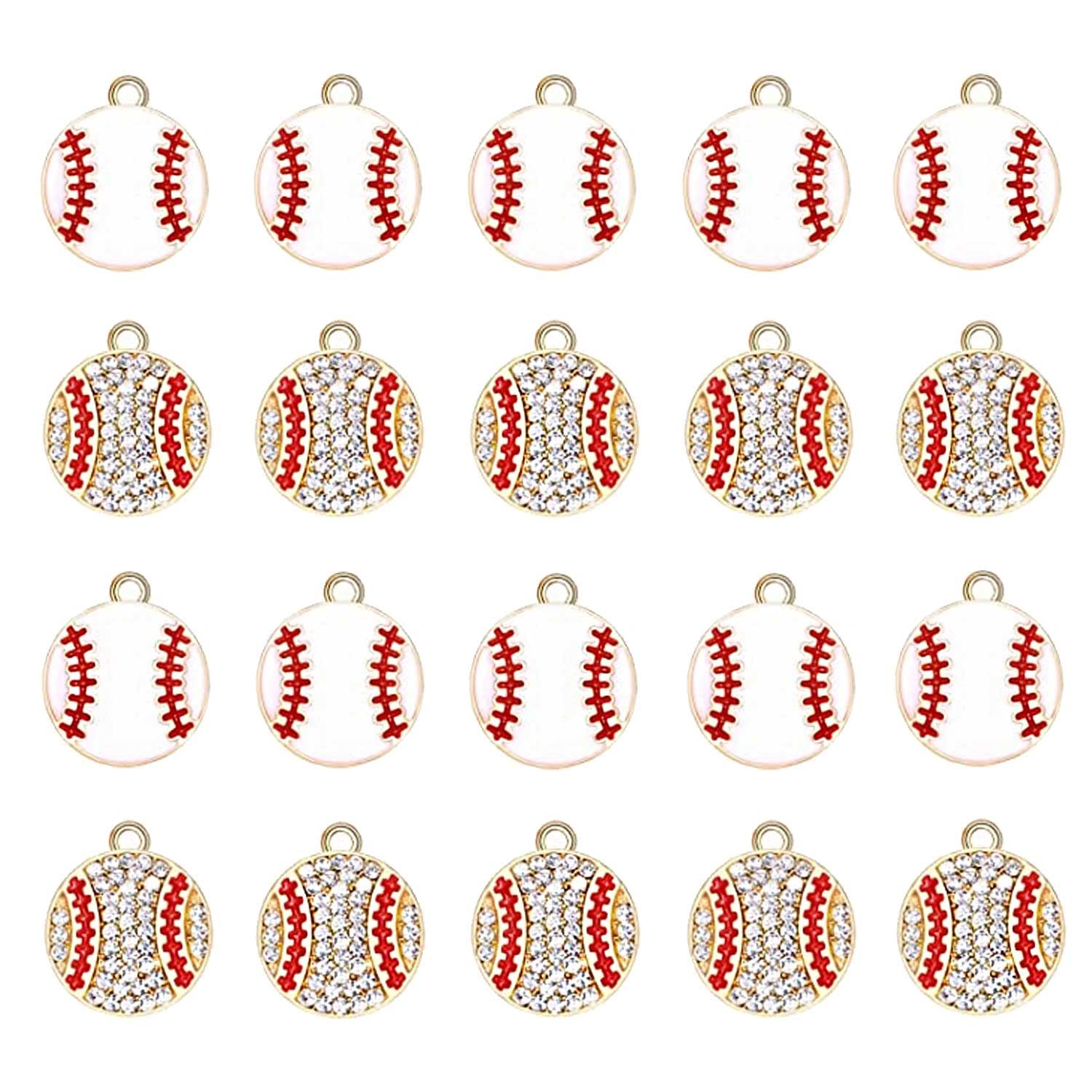 20PCS Sports Charms Enamel Basketball Baseball