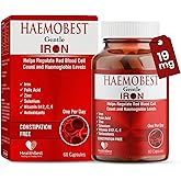 HealthBest High Potency Gentle Iron Capsules 19mg |Slow Release Iron for Faster Absorption, Non-Constipating| Vitamin C, B12, Folate Zinc & Selenium for Anemia, Hemoglobin & Immune Support |60 Count