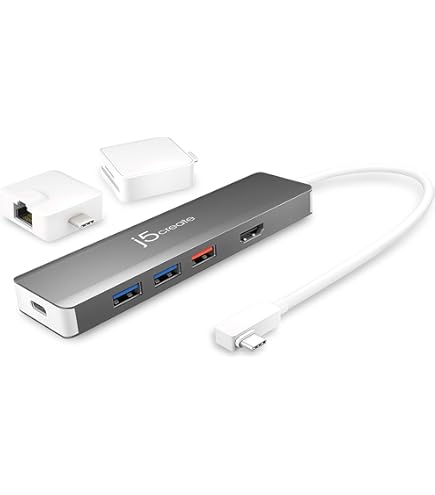 Amazon.com: j5create 5 in 1 Compact USB-C Hub, Type C Adapter with