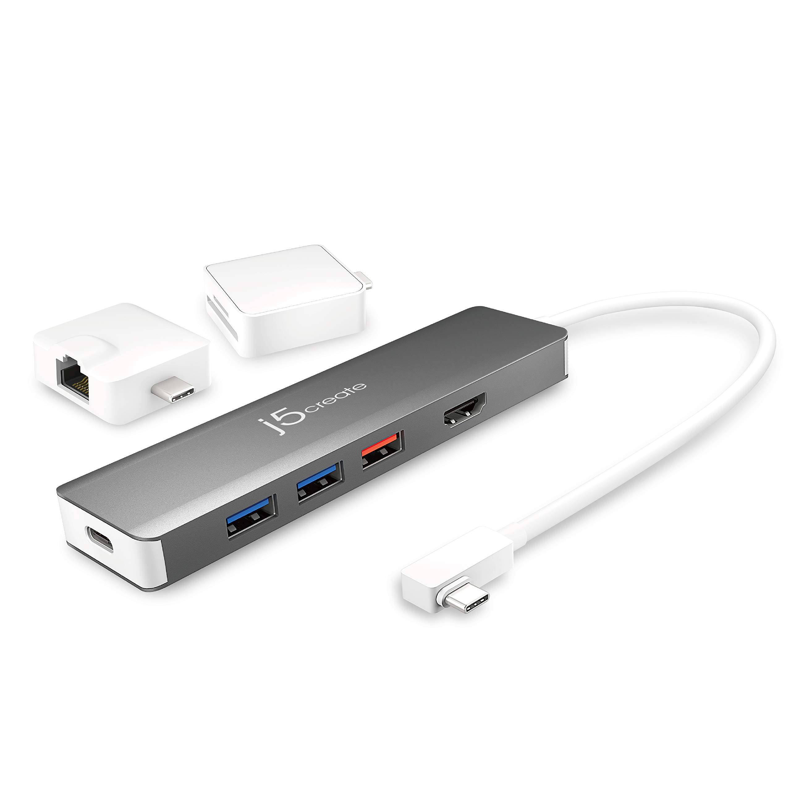 j5create 9 in 1 USB-C Hub SuperSpeed+ Type C Adapter w/Ethernet, microSD/SD 4.0, 4K HDMI, USB-C 3.1 Gen2 Port, PD 100W Compatible for MacBook Pro/Air, XPS, Chromebook, and Other USB C Laptops (JCD375)