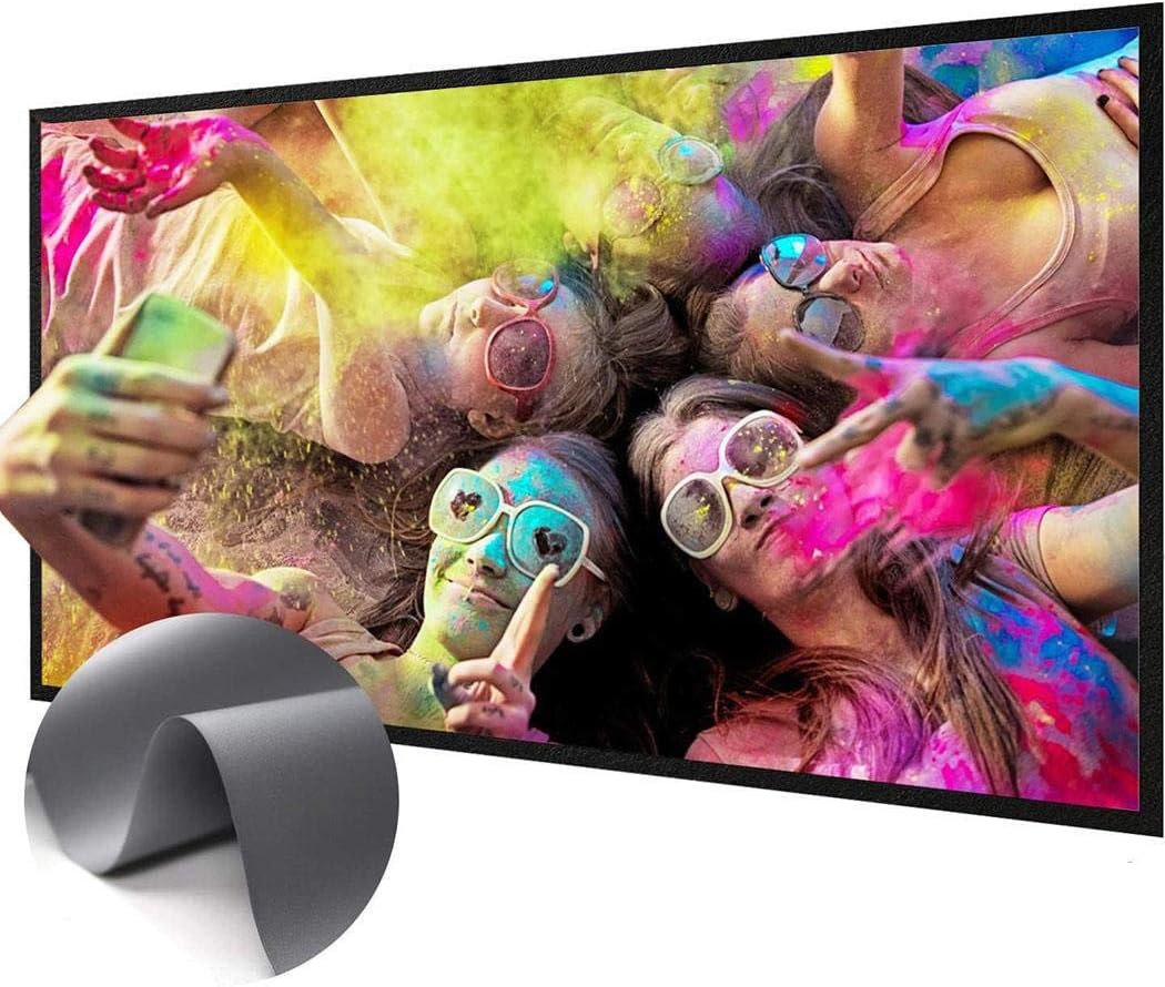 Kindes 30/60 inch Projector Screen Metal Ambient Light Rejecting Movies Screen 16:9 for Home Surge Protectors