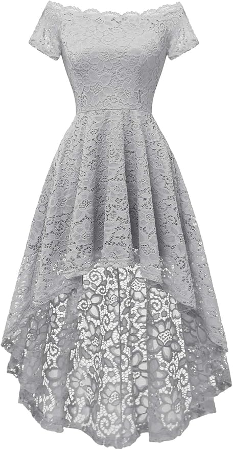 Amazon ドレッシースター ワンピース レディース 夏 ひざ丈 オフショルダー 半袖 フィッシュテイル Hi Lo おしゃれ デート 結婚式 二次会 お呼ばれ パーティードレス ワンピース チュニック 通販