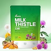 Milk Thistle Liver Detox Capsules, 3000mg Liver Cleanse Detox & Repair, 20-in-1 Advanced Support Complex with Milk Thistle, NAD, NAC, ALA, Dandelion,Glutathione, Artichoke, Turmeric, More 240 Softgels