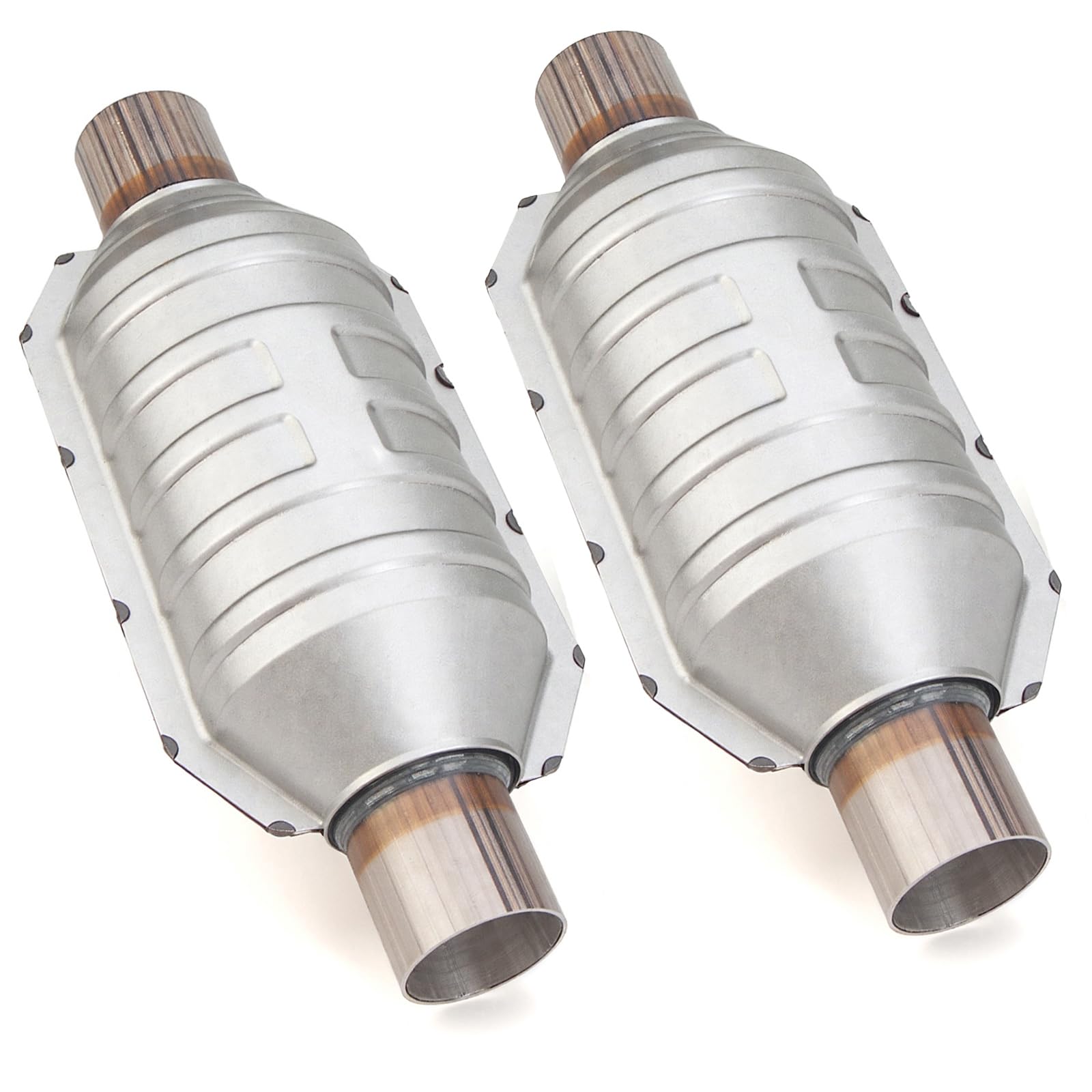Photo 1 of FOMIUZY 2 Inch 2" Inlet/Outlet Catalytic Converter Universal High Flow Front Cat Convertor Direct-Fit with O2 Port & Heat Shield(EPA Compliant)