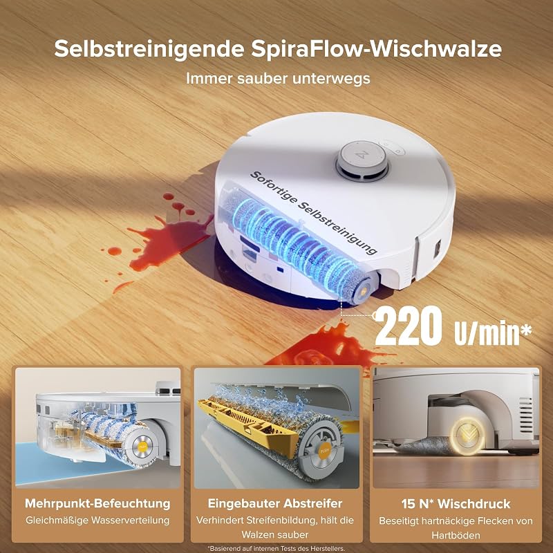 Qrevo Curv 2 Flow Saugroboter mit Wischfunktion, 20.000 Pa